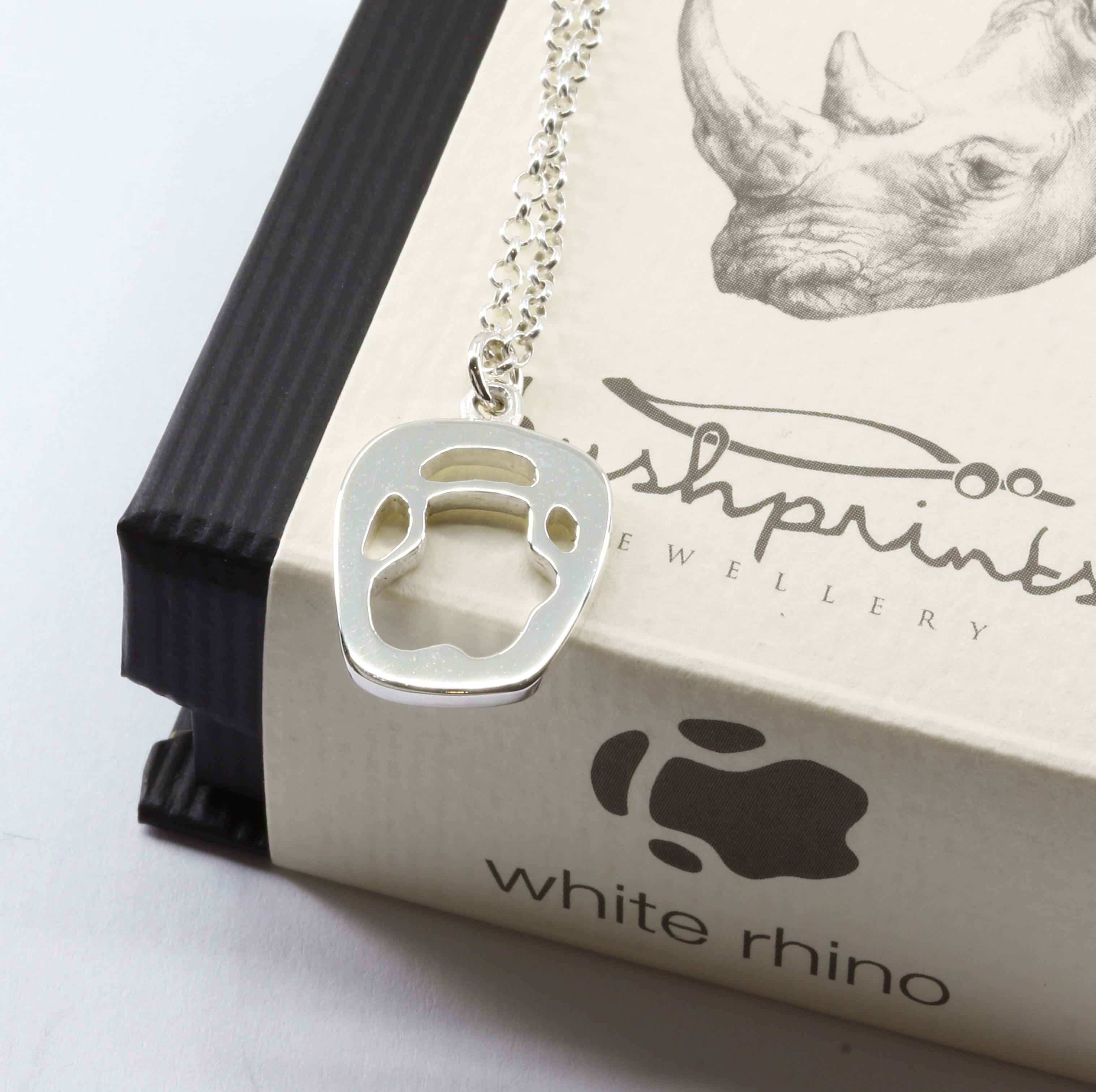 White Rhino footprint necklace